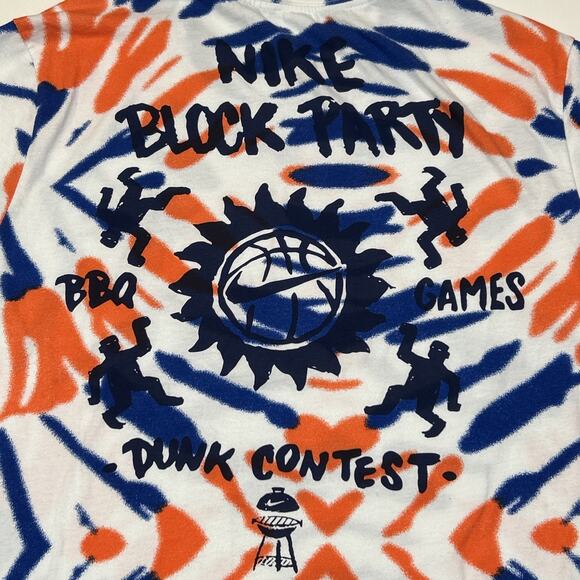 Nike Tee Shirt Mens Size Large Tie Dye Basketball Block Party Dunk Contest Logo - Picture 3 of 13